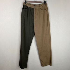 LeLis Women's High Rise Straight Leg Casual Pant Black Tan Size Medium